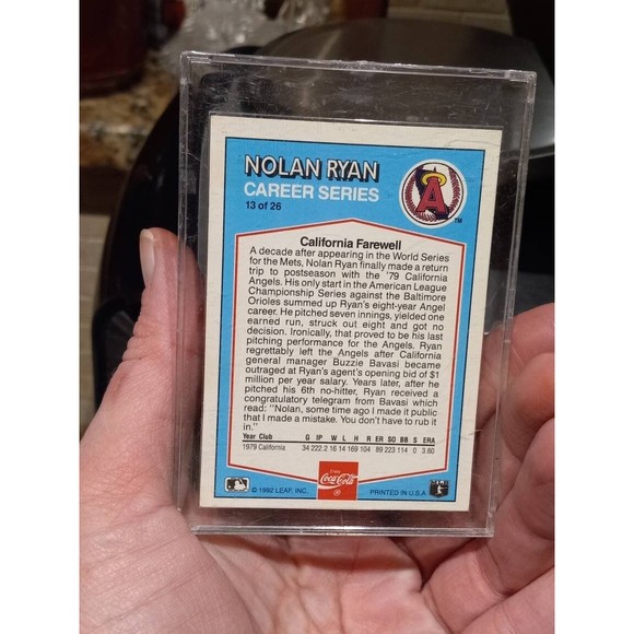 Vintage 1992 DonRuss Nolan Ryan Coca Cola Baseball cards- Set of 4 - Picture 7 of 9